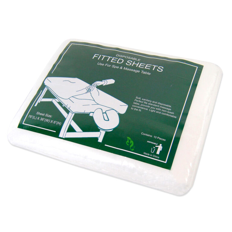 Sábanas Desechables Ajustables para Camillas de Masaje 76″x36″x6″ (Paquete de 10)